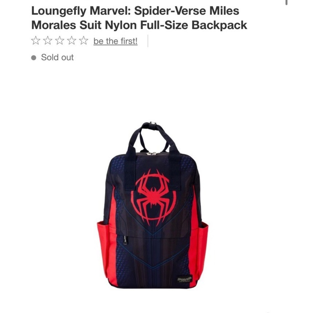 Loungefly Marvel Spider-verse Miles Morales Backpack NWOT - Picture 1 of 6